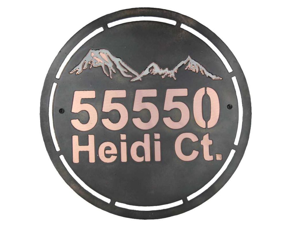 Smw Custom Metal Mountain Address Sign Sunriver Metal Works