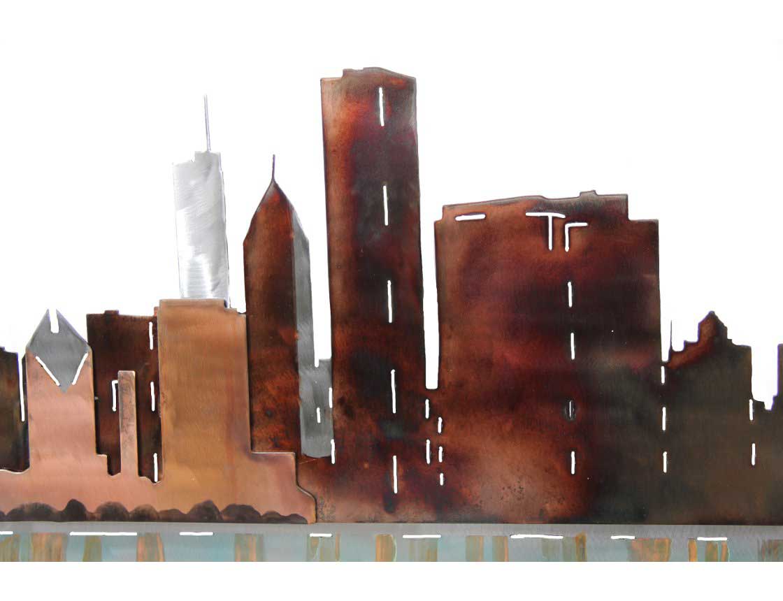 chicago skyline metal wall art