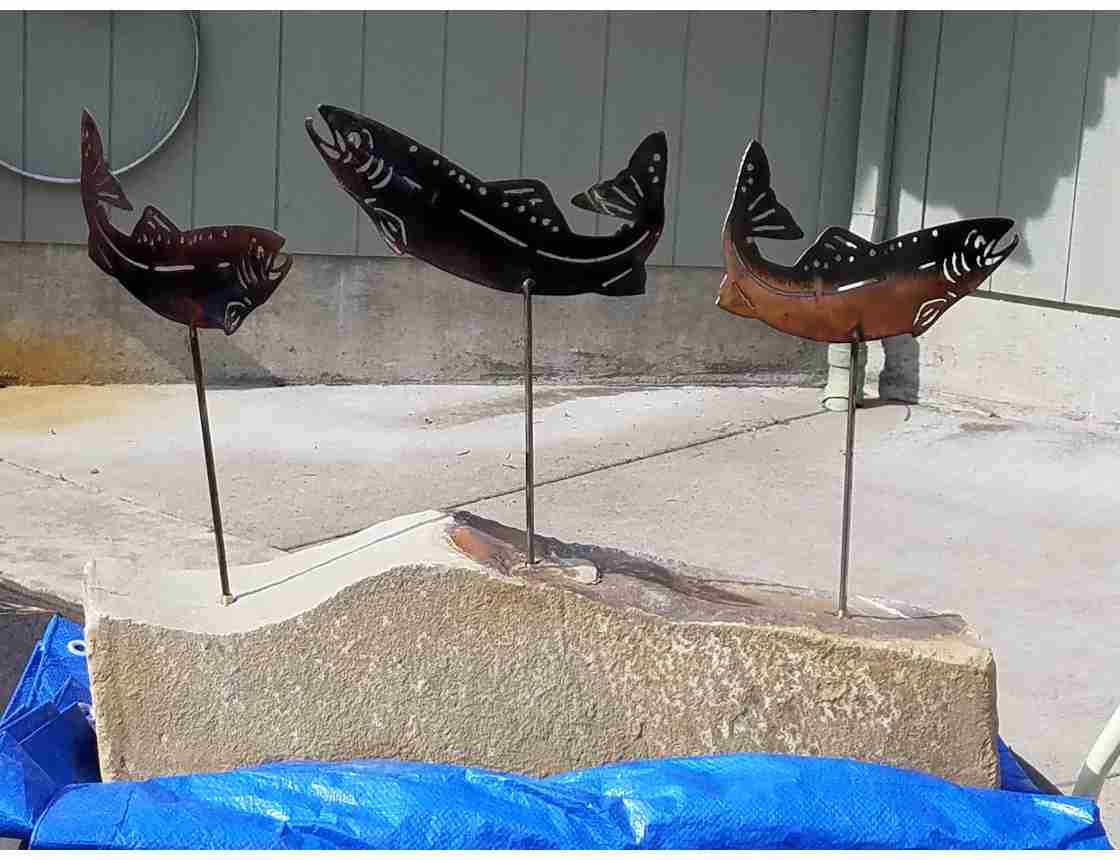 SMW0343 Metal Garden Yard Wall Art Trout Fish - Sunriver Metal Works