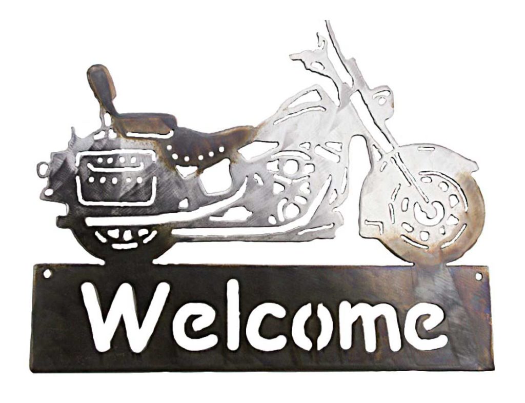 SMW0007 Custom Metal Motorcycle Welcome Sign - Sunriver Metal Works