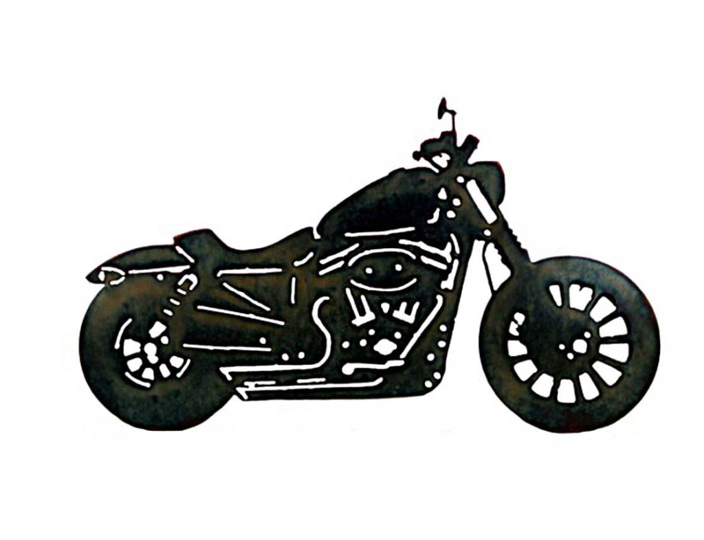 SMW0088 Custom Metal Motorcycle Wall Art Night Rider - Sunriver Metal Works