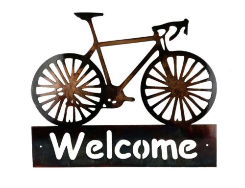 metal-road-bike-welcome-sign