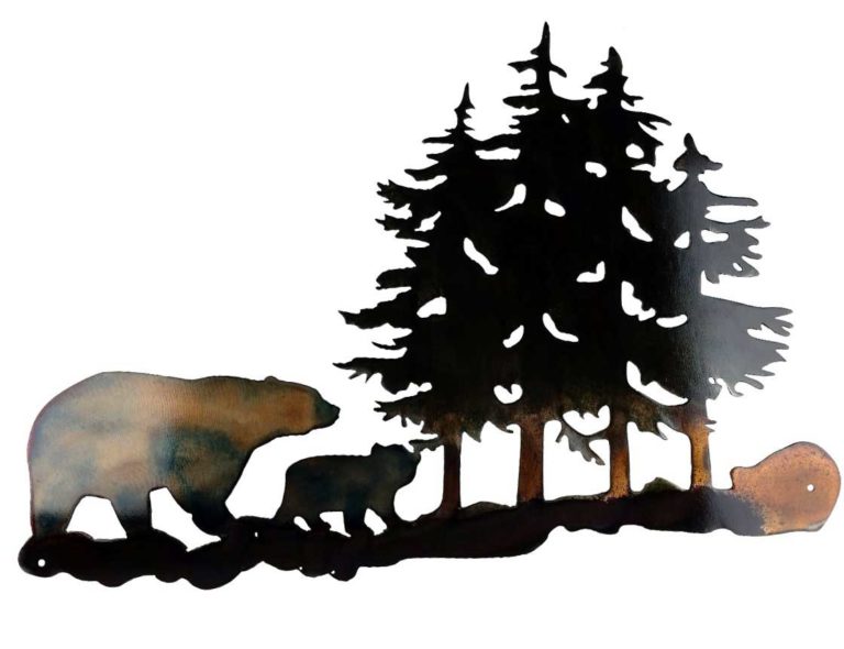 SMW0301 Custom Metal Rustic Decor Wall Art Forest Bears - Sunriver ...