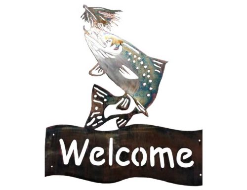 custom-metal-welcome-sign-trout-fish