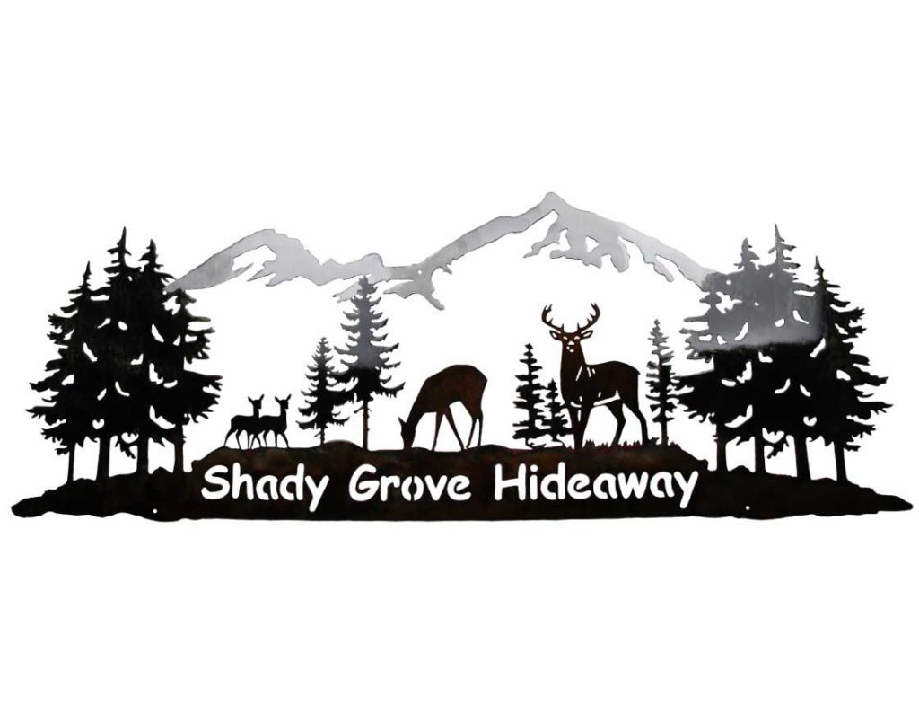 SMW0392 Custom Metal House Sign Shady Grove - Sunriver Metal Works