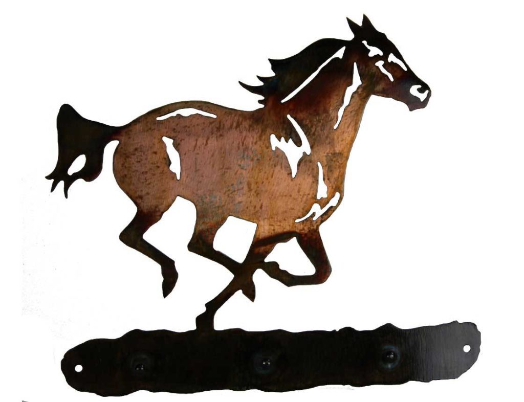 SMW0423 Metal Horse Hat Halter Key Holder Hanger - Sunriver Metal Works