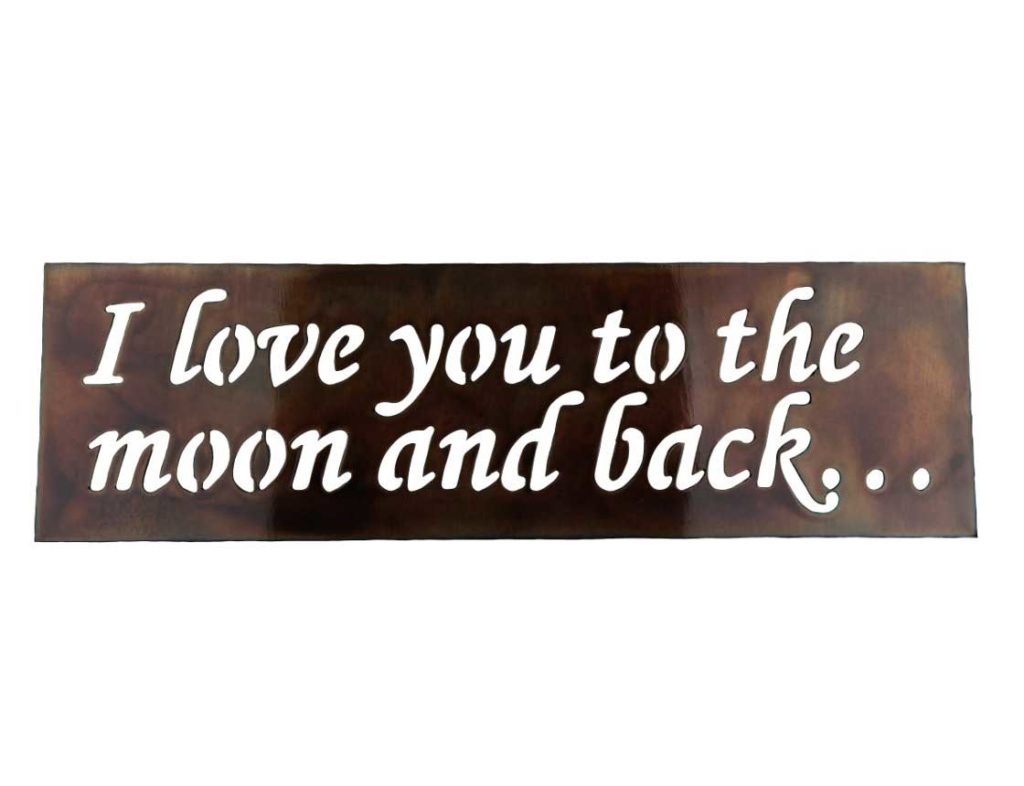 SMW0503 Metal Word Wall Art To the Moon and Back - Sunriver Metal Works