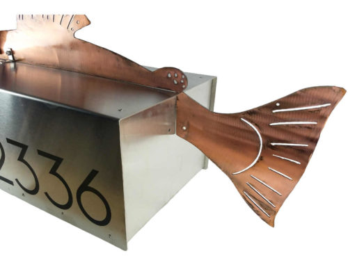 metal fish mailbox