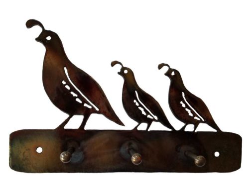 quail metal key holder