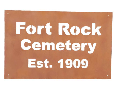 fort rock cemetery sign
