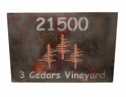 vineyard metal sign